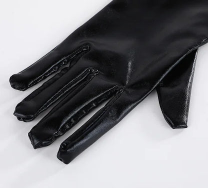 Gothic Punk PU Leather Gloves